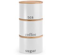 EHC Tea, Coffee, Sugar, Canister Set, Set of 3 Stackable Airtight Food