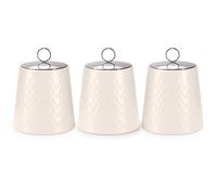 EHC Tea Sugar Coffee Canisters Set, Kitchen Storage Jars with Lids Airtight, Containers Canisters Jars Set of 3, Cream