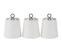 EHC Tea Sugar Coffee Canisters Set, Storage Jars with Easy Open and close Lids Airtight, Containers Canisters Jars Set of 3, White