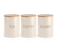 EHC Tea Sugar Coffee Canisters, Tea Sugar Coffee Containers Set of 3, Airtight Containers Jars, Cream