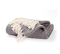 EHC Throw Blanket, Large Throws for Sofas Bed Sofa Settee Couch Reversible Bed Cover Over Bedspread, 178 x 254 cm, Chocolate