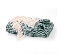 EHC Throw Blanket, Large Throws for Sofas Bed Sofa Settee Couch Reversible Bed Cover Over Bedspread, 178 x 254 cm, Green