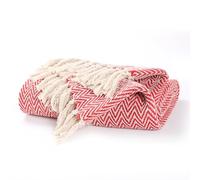 EHC Throw Blanket, Throws for Sofas armchairs Sofa Settee Couch Reversible Bed Cover Over Blanket, Single 127 x 152 cm, Red