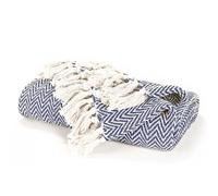 EHC Throw Blanket, Throws for Sofas armchairs Sofa Settee Couch Reversible Bed Cover Over Blanket, Single 127 x 152 cm, Navy Blue