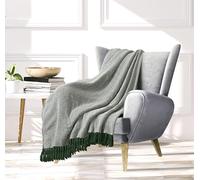 EHC Throws for 4 Seater Sofas, Super King Size Bed, Couch Covers, Reversible Throw for Settees Cotton, Super Giant Size 254 x 380 cm, Green