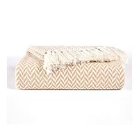 EHC Throws for Sofas Large, Throws for Bed Double Sofa Settee Couch,150 x 200cm, Beige