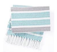 EHC Throws for Sofas Large, Throws for beds Double Settee Sofa Bed Cover, 150 x 200 cm,Teal - Herrinbone