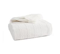 EHC Throws for Sofas, Super Giant size Settee Covers Sofa Bedspread, Cotton Super King Size Bed Cover Blanket, 254 x 380cm, Ivory