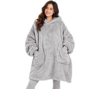 EHC Unisex Sherpa Oversized Microfiber Wearable Warm Hooded Sweatshirt Cuddly Blanket