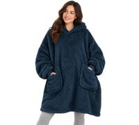 EHC Unisex Sherpa Oversized Microfiber Wearable Warm Hooded Sweatshirt Cuddly Blanket