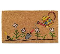 EHC Watering Can & Flowers Decorative Rubber/Coir PVC Backed Entrance Door Mat - 40 x 70 cm