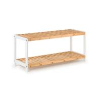 EHC Woodluv 2-Tier Shoe Rack, Shoe Storage Organiser, Wooden Storage Rack, Shoe Shelf For Hallway, Living Room, 69 X 26 X 31Cm