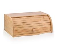 EHC Woodluv Bread Bin Countertop Bread Storage For Kitchen With Roll Top Lid, 40 X 27 X 16.5 Cm