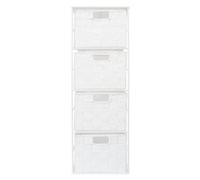 Ehc Woven 4 Drawer Storage Unit Cabinet For Bathroom, Bedroom - White