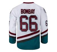 Mens Ducks Movie Shirts Ice Hockey Jersey, #66 Bombay White, Medium