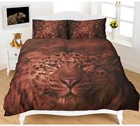 EHD 3D Animals Pattern Modern Stylish Duvet Cover Sets Quilt Cover Sets Luxurious Bedding Sets By NZ (Leopard, Single)