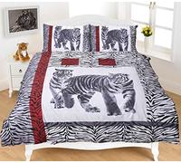 EHD 3D Animals Pattern Modern Stylish Duvet Cover Sets Quilt Cover Sets Luxurious Bedding Sets By NZ (Tiger Black, Single)