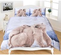 EHD 3D Animals Pattern Modern Stylish Duvet Cover Sets Quilt Cover Sets Luxurious Bedding Sets By NZ (Polar Bear, King)