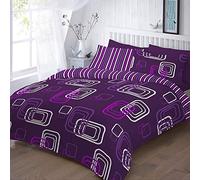 EHD Blake Stripes Design Modern Style Duvet Cover Sets Quilt Cover Sets Reversible Bedding Sets NZ (Aubergine, Super King)