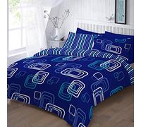 EHD Blake Stripes Design Modern Style Duvet Cover Sets Quilt Cover Sets Reversible Bedding Sets NZ (Blue, Single)