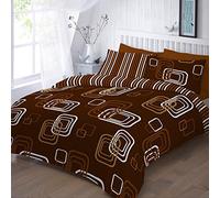 EHD Blake Stripes Design Modern Style Duvet Cover Sets Quilt Cover Sets Reversible Bedding Sets NZ (Chocolate, King)