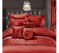 EHD Casablanca Embroidered Style Luxurious Matching Round Filled Cushion (Red, Round Filled Cushion 30cm)