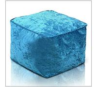 EHD Crushed Velvet Bean Bags Super Soft Living Room Bedroom Foot Rest Stools Pouffes Ottomans Bean Bags (Teal)