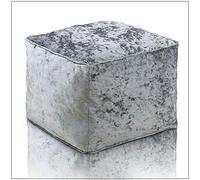 EHD Crushed Velvet Bean Bags Super Soft Living Room Bedroom Foot Rest Stools Pouffes Ottomans Bean Bags (Silver)