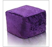 EHD Crushed Velvet Bean Bags Super Soft Living Room Bedroom Foot Rest Stools Pouffes Ottomans Bean Bags (Purple)