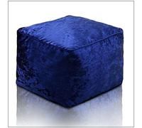 EHD Crushed Velvet Bean Bags Super Soft Living Room Bedroom Foot Rest Stools Pouffes Ottomans Bean Bags (Blue)