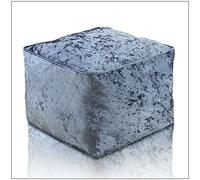 EHD Crushed Velvet Bean Bags Super Soft Living Room Bedroom Foot Rest Stools Pouffes Ottomans Bean Bags (Grey)