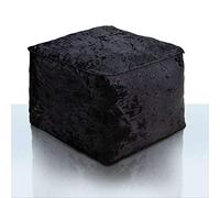 EHD Crushed Velvet Bean Bags Super Soft Living Room Bedroom Foot Rest Stools Pouffes Ottomans Bean Bags (Black)