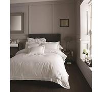 EHD Devore Embroidered Border Designer Style Luxury Duvet Cover Sets Hotel Quality Reversible Bedding Sets (White With White Border, King)