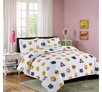 Emoji Ikons Pattern Modern Stylish Luxurious Duvet Cover Sets Quilt Cover Sets Reversible Bedding Sets (White, Single)
