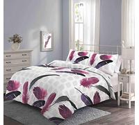 EHD Feathers Printed Luxurious Modern Style Duvet Cover Sets Quilt Cover Sets Reversible Bedding Sets NZ (Super King Duvet Set)