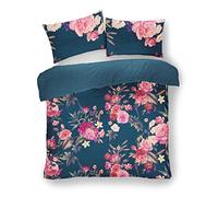 EHD Flora Luxurious Large Flowers Pattern Duvet Cover Sets Quilt Cover Sets Fully Reversible Bedding Sets With Pillowcases (Teal, Double Size)