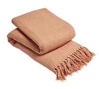 EHD Lisbon 100% Cotton Luxurious Throws Super Soft Warm Cosy Sofa and Bed Woven Blankets (Spice, King (228 x 254cms))