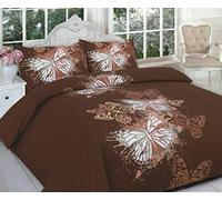 EHD Luxury Butterfly Printed Design Duvet Cover Sets Quilt Cover Sets Bedding Sets NZ (Chocolate, King Size)
