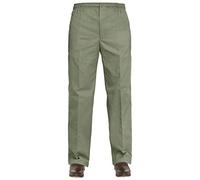 EHD Mens Elasticated Waist Smart Rugby Trousers Super Soft Comfortable Workwear Bottoms Straight Leg Casual Formal Golf Pants (36W / 31L, Olive)