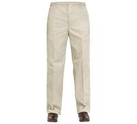EHD Mens Elasticated Waist Smart Rugby Trousers Super Soft Comfortable Workwear Bottoms Straight Leg Casual Formal Golf Pants (48W / 27L, Beige)
