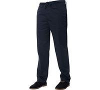 EHD Mens Elasticated Waist Smart Rugby Trousers Super Soft Comfortable Workwear Bottoms Straight Leg Casual Formal Golf Pants (34W / 31L, Navy)
