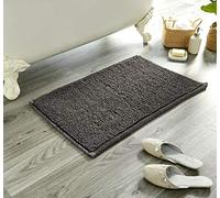 EHD Micro Bobble Luxury Cotton Rich Bath Mats Anti Slip Water Absorbent Regular Size Bathroom Rugs (Charcoal)