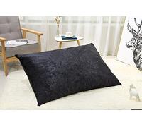 EHD New Crushed Velvet Cushion Covers Super Soft Luxury Style Decor Plush Cushion Covers Black, 24"x24" (60x60cm)