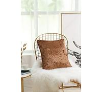 EHD New Crushed Velvet Cushion Covers Super Soft Luxury Style Decor Plush Cushion Covers Brown/Chocolate, 18"x18" (45x45cm)
