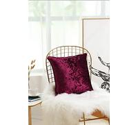 EHD New Crushed Velvet Cushion Covers Super Soft Luxury Style Decor Plush Cushion Covers Burgundy, 18"x18" (45x45cm)