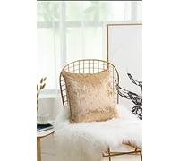 EHD New Crushed Velvet Cushion Covers Super Soft Luxury Style Decor Plush Cushion Covers Gold, 18"x18" (45x45cm)