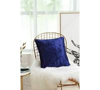 EHD New Crushed Velvet Cushion Covers Super Soft Luxury Style Decor Plush Cushion Covers Navy, 18"x18" (45x45cm)