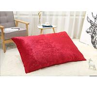 EHD New Crushed Velvet Cushion Covers Super Soft Luxury Style Decor Plush Cushion Covers Red, 24" x 32" (60x80cm)