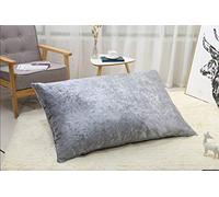 EHD New Crushed Velvet Cushion Covers Super Soft Luxury Style Decor Plush Cushion Covers Silver, 24" x 32" (60x80cm)