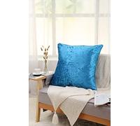 EHD New Crushed Velvet Cushion Covers Super Soft Luxury Style Decor Plush Cushion Covers Teal, 18"x18" (45x45cm)